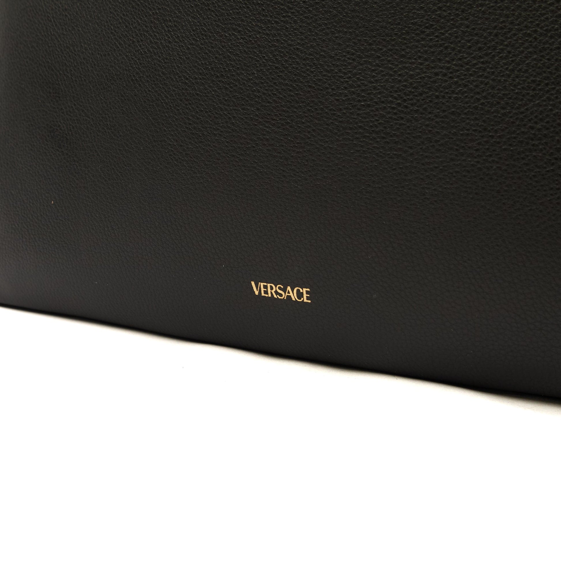 Versace Tote Virtus in Black, Leather — Detail View
