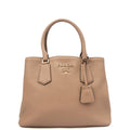 Prada Tote Double Tote - Medium in Powder Pink, Calfskin — Front View