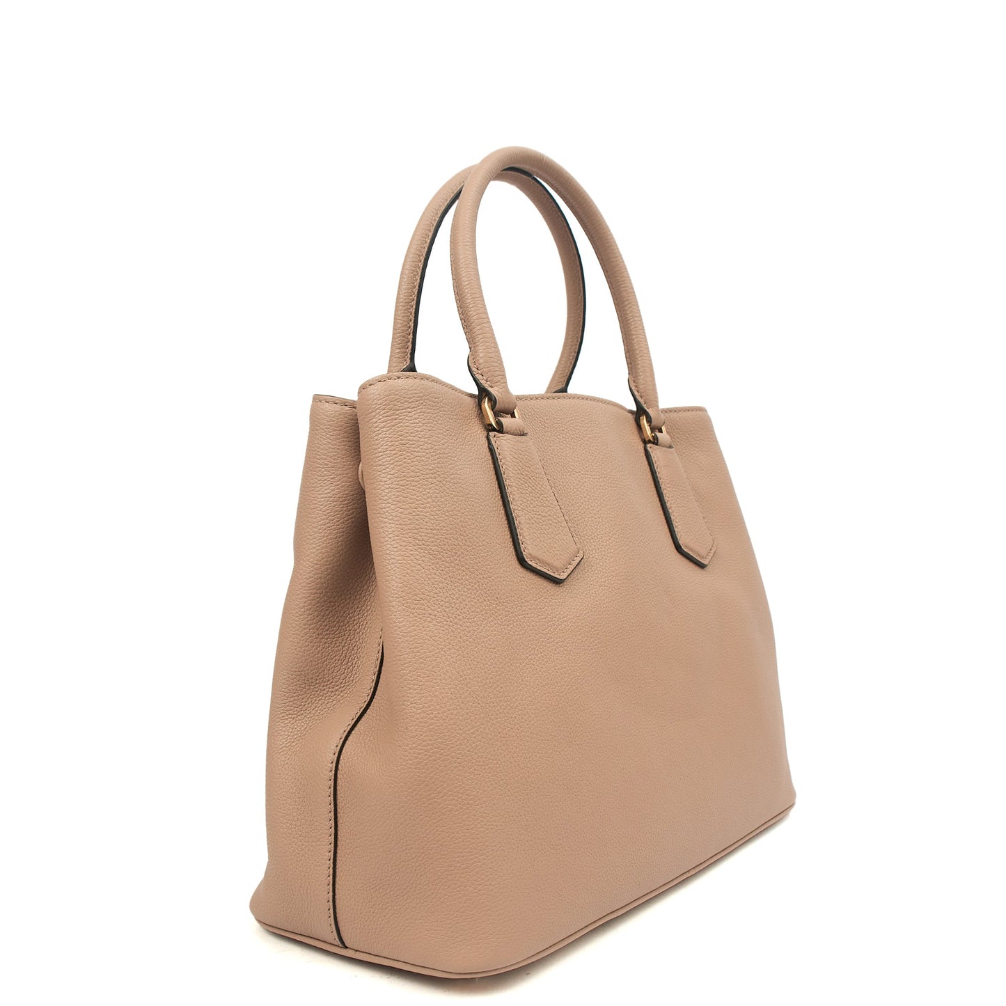 Prada Tote Double Tote - Medium in Powder Pink, Calfskin — Side View