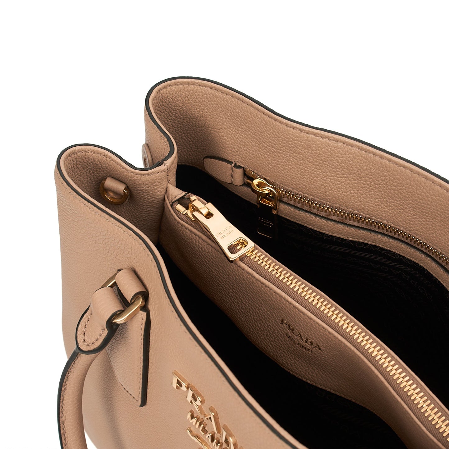 Prada Tote Double Tote - Medium in Powder Pink, Calfskin — Alternate View 11