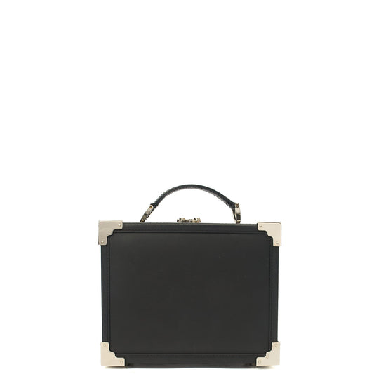 Aspinal of London Cross Body Trunk in Black, Leather — Front View
