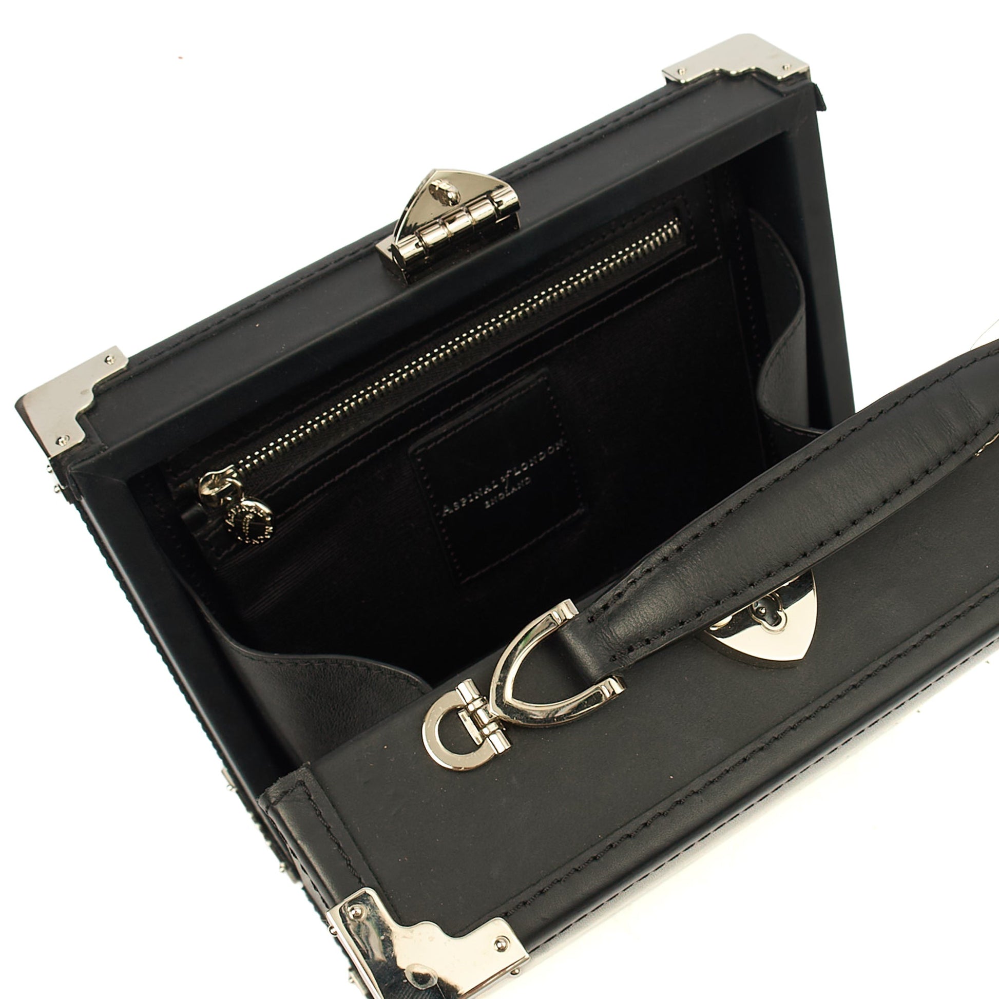 Aspinal of London Cross Body Trunk in Black, Leather — Alternate View 14