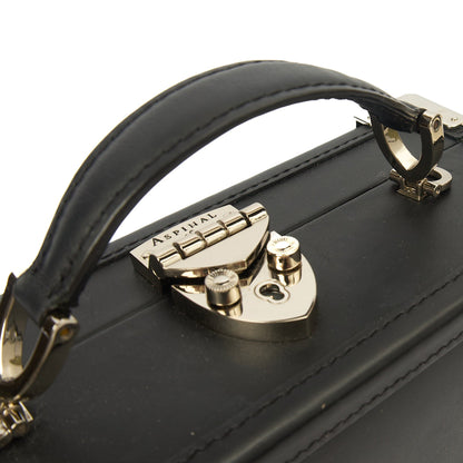 Aspinal of London Cross Body Trunk in Black, Leather — Lifestyle View