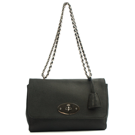 Mulberry Cross Body Lily - Large in Black, Leather — Front View
