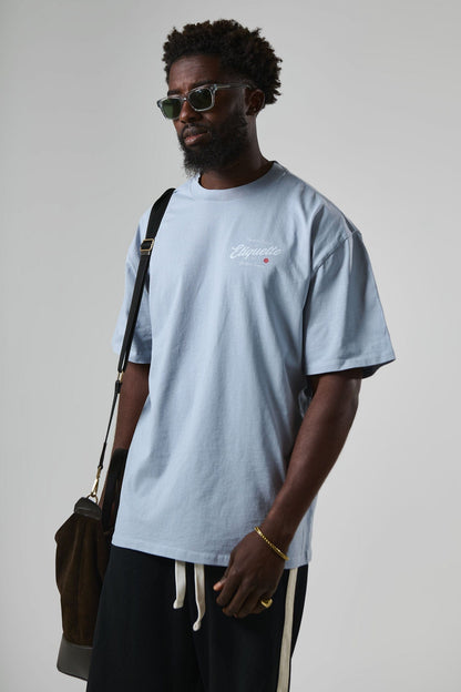 Etiquette The Rose Tee 'Faded Sky' — Faded Sky — Size S — Back View