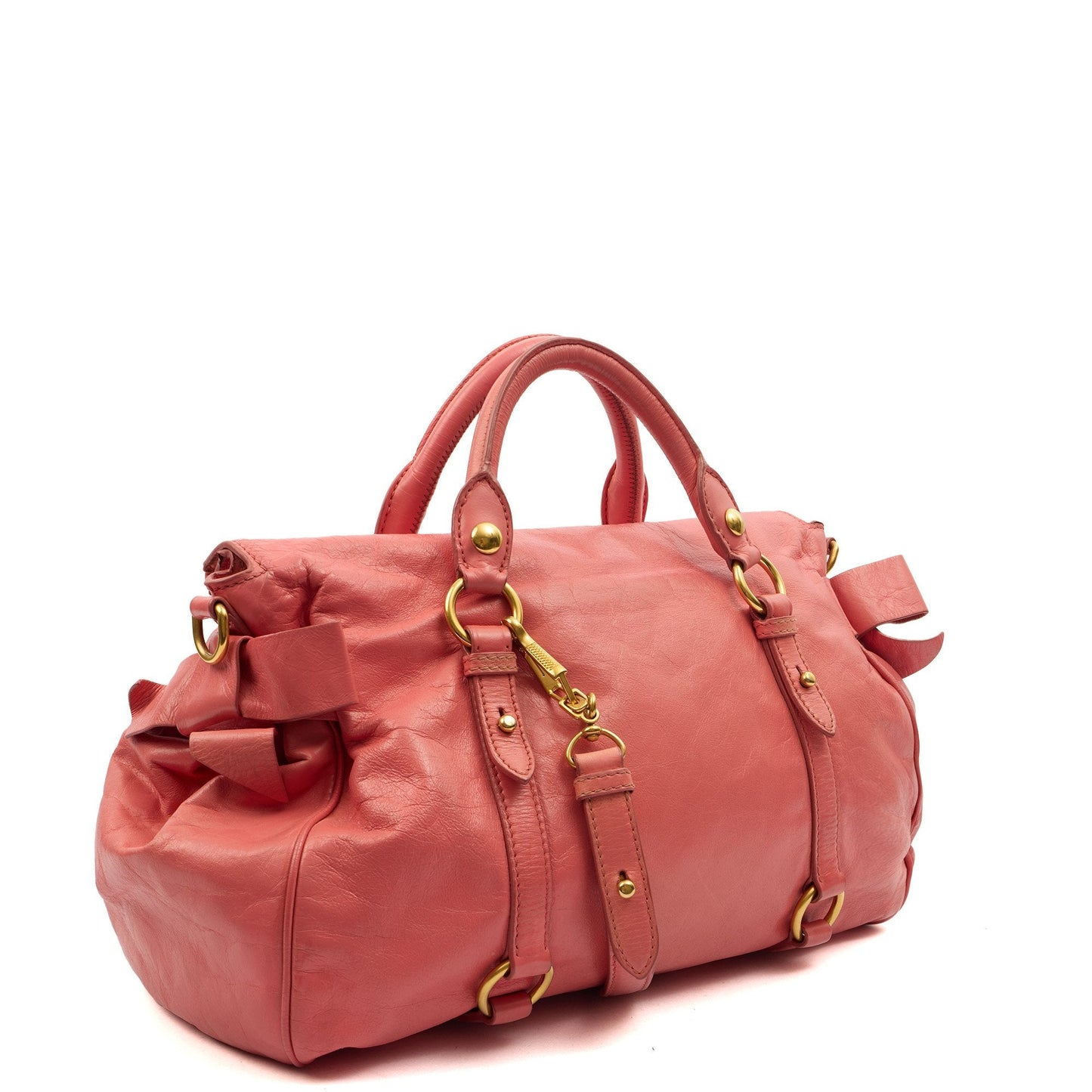 Miu Miu Shoulder Bag Vitello Lux Satchel in Pink, Leather — Alternate View 8