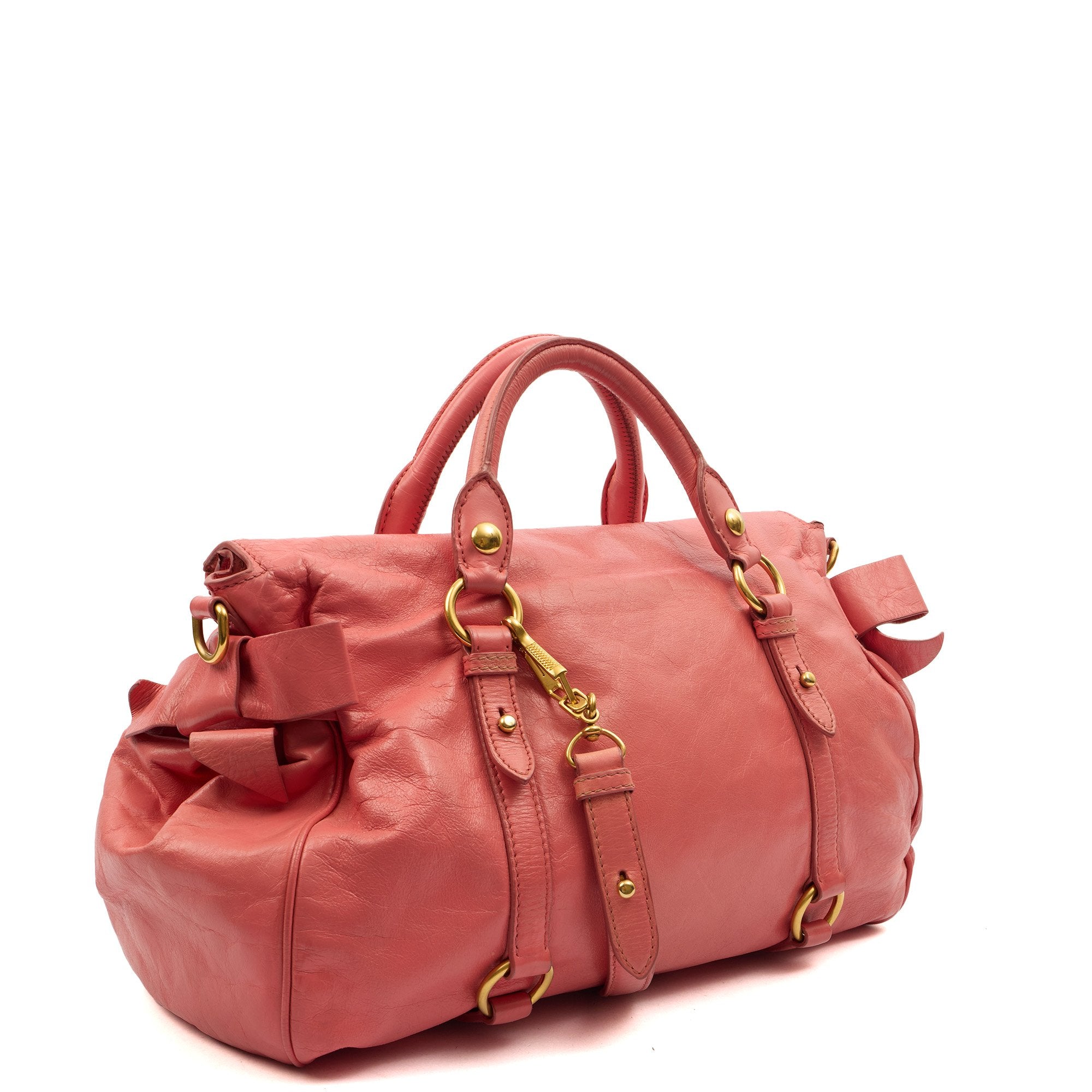 Miu Miu Shoulder Bag Vitello Lux Satchel in Pink, Leather — Alternate View 14