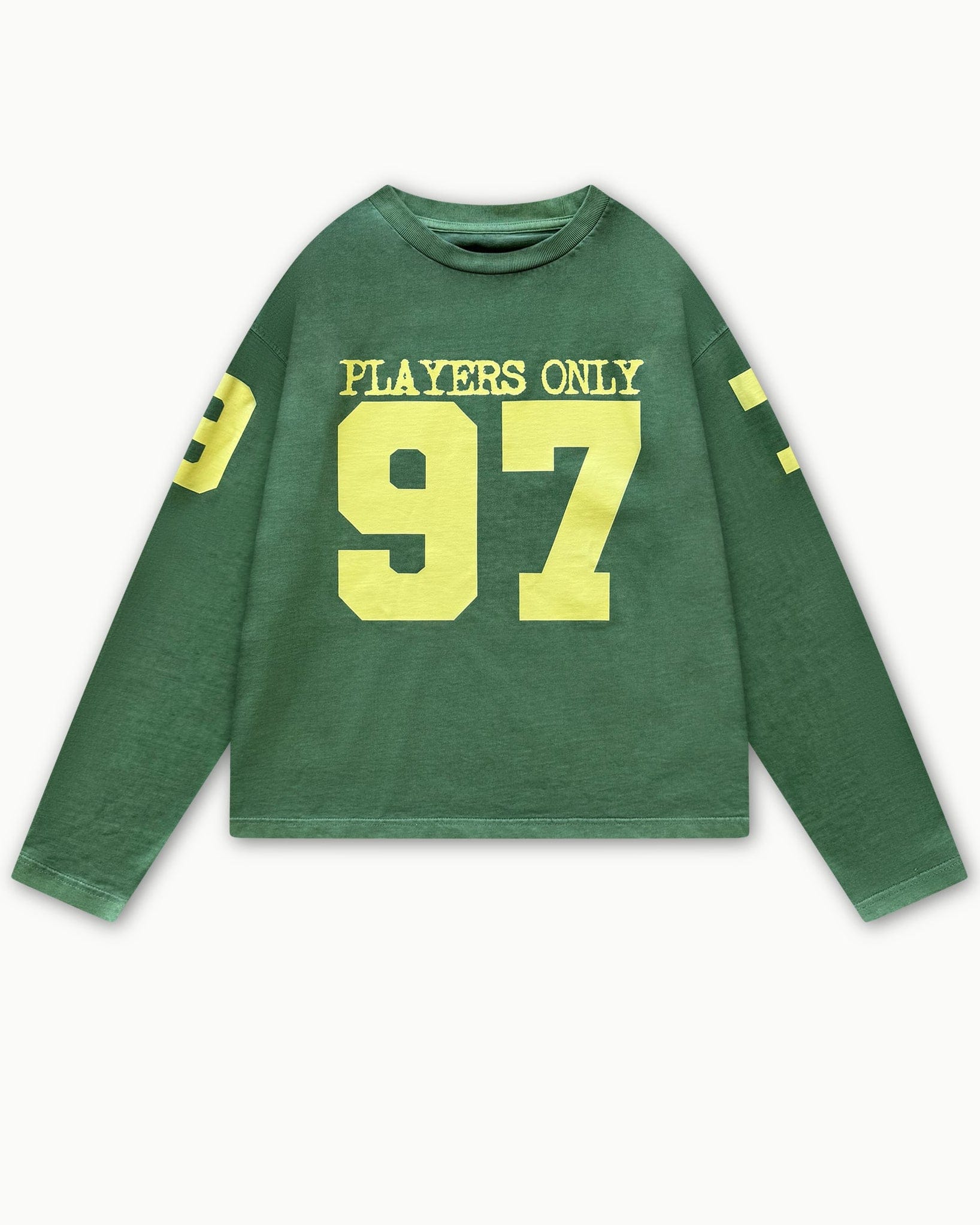 PLAYERS ONLY WASHED GREEN JERSEY LONG SLEEVE — Small — Front View