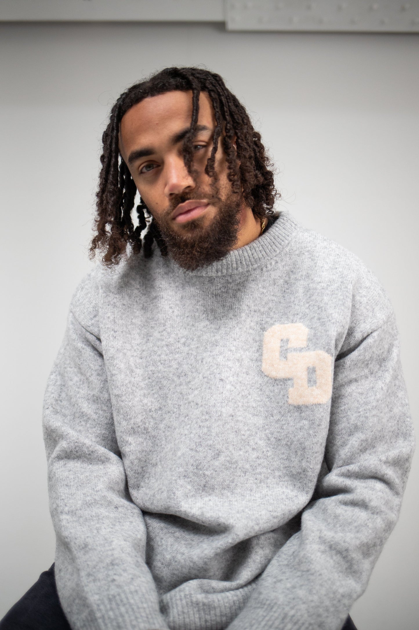 Cardair CD Logo Knit Sweater - Grey — S — Back View