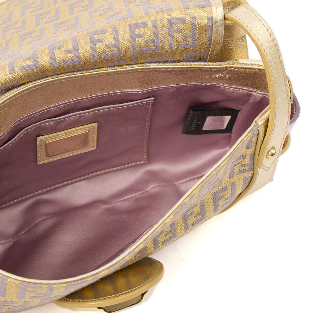 Fendi Shoulder Bag Zucchino Compilation Bag in Metallic, Fabric — Alternate View 7