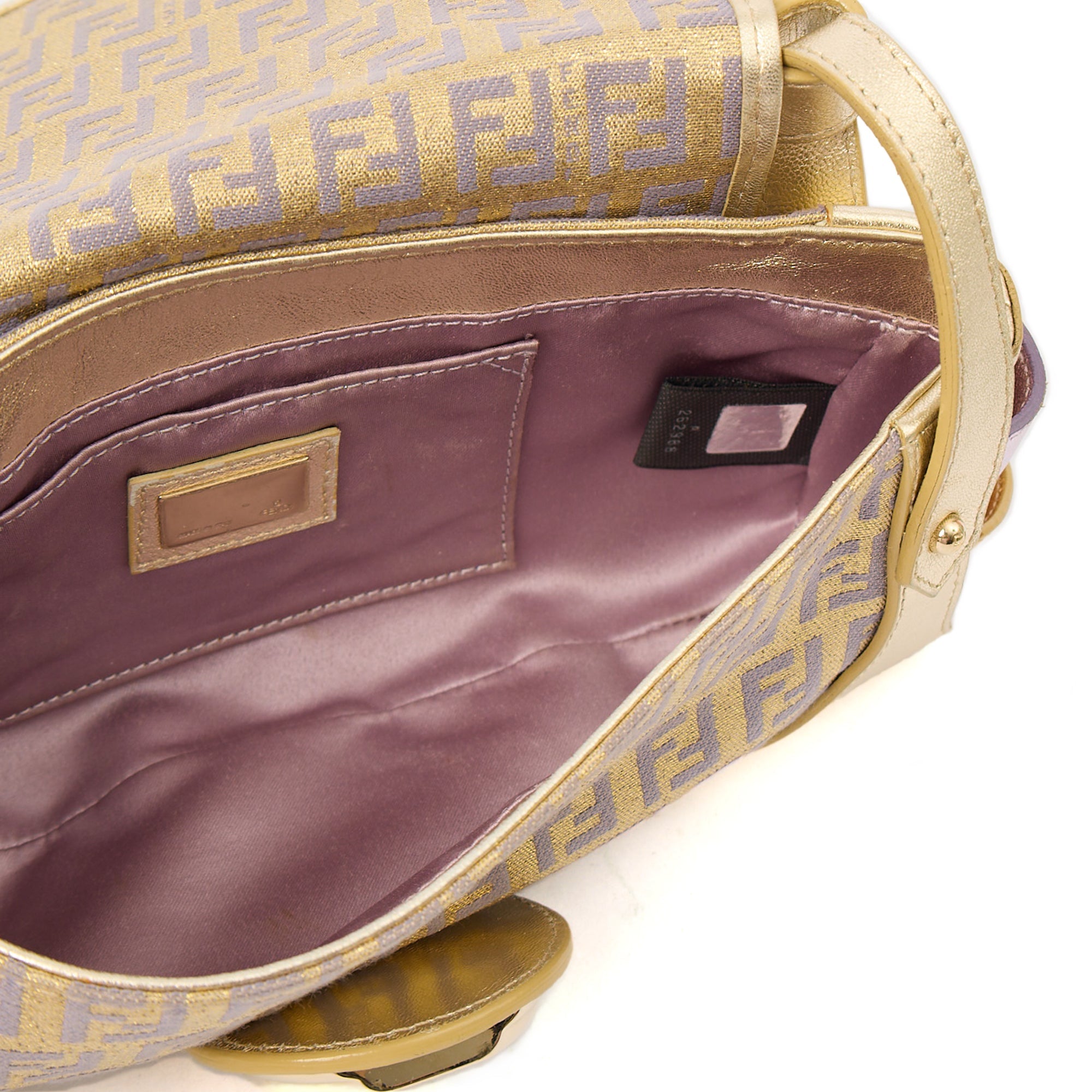 Fendi Shoulder Bag Zucchino Compilation Bag in Metallic, Fabric — Alternate View 7