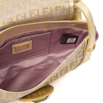 Fendi Shoulder Bag Zucchino Compilation Bag in Metallic, Fabric — Alternate View 7