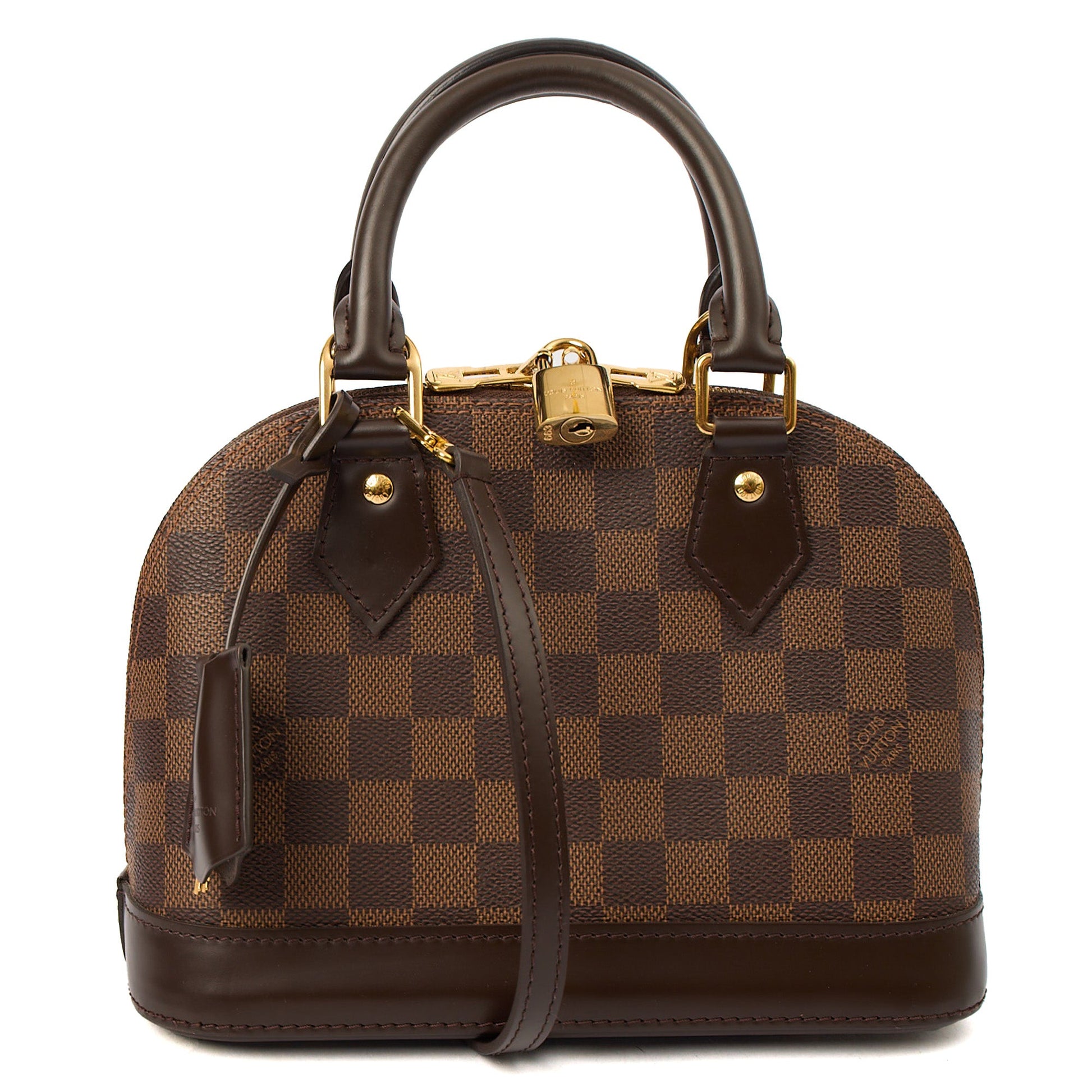 Louis Vuitton Top Handle Alma BB in Damier Geant, Canvas — Front View