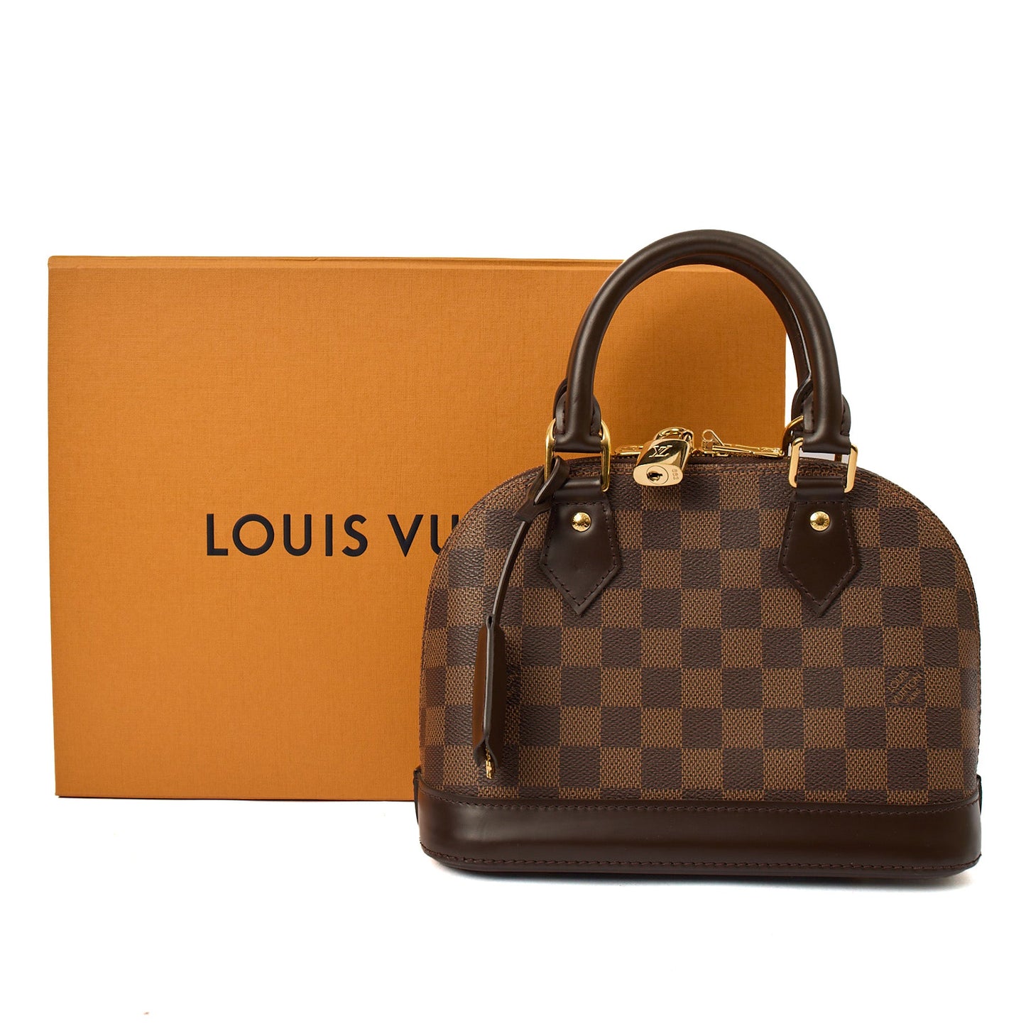 Louis Vuitton Top Handle Alma BB in Damier Geant, Canvas — Side View