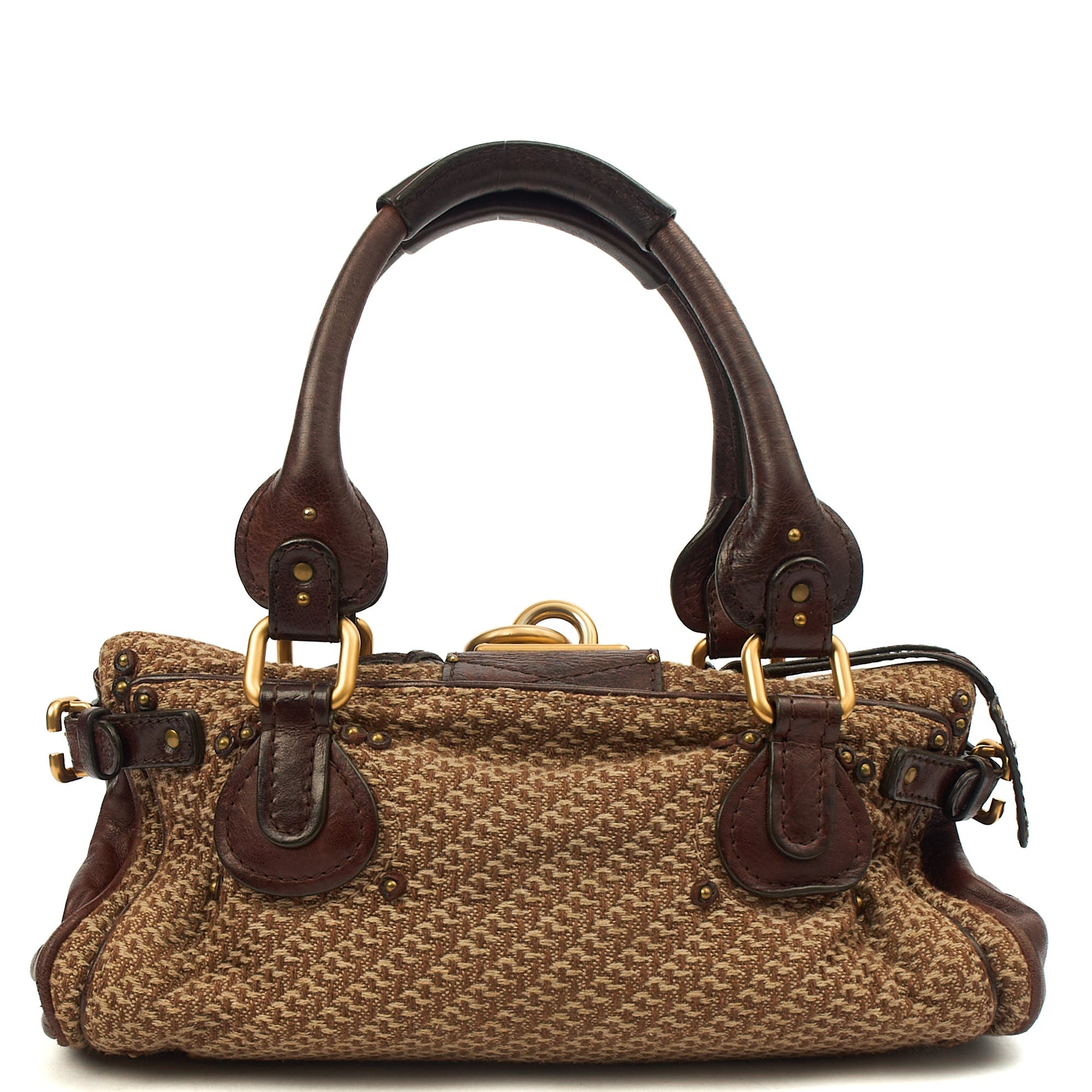 Chloe Tote Paddington in Brown, Canvas — Back View