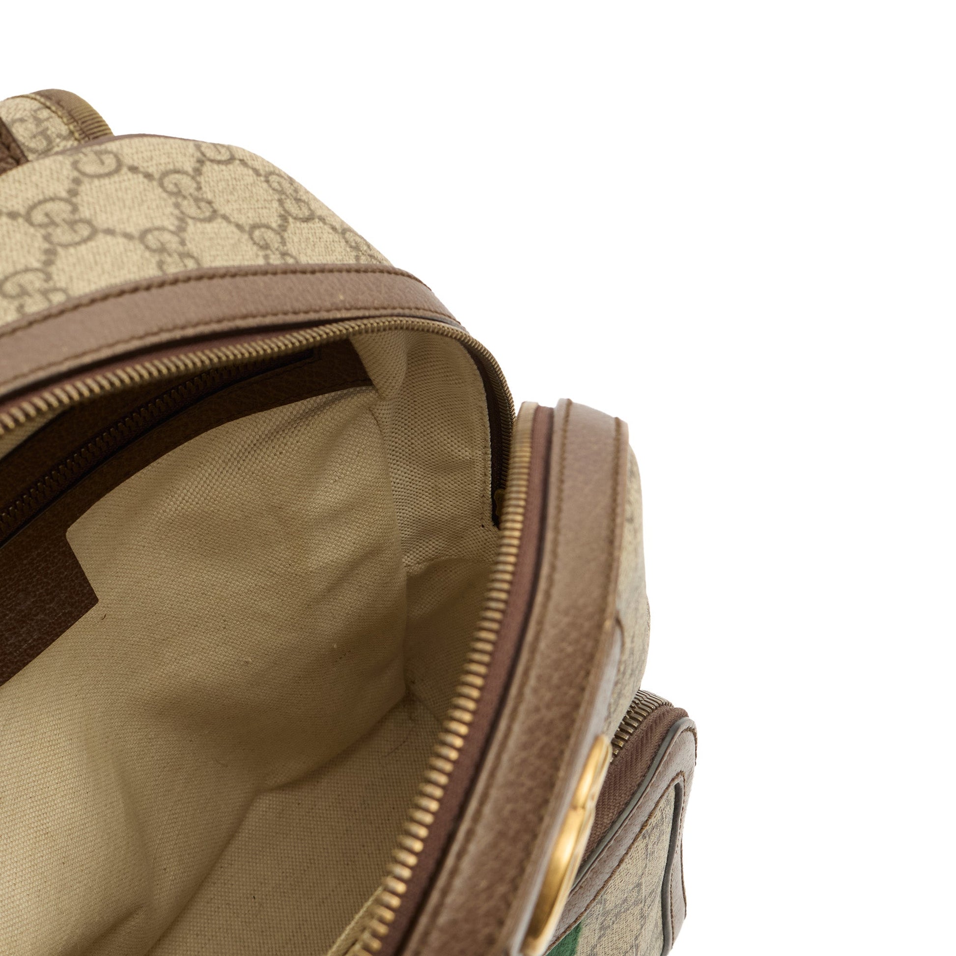 Gucci Backpack Ophidia Backpack - Small in Brown, Leather — Detail View