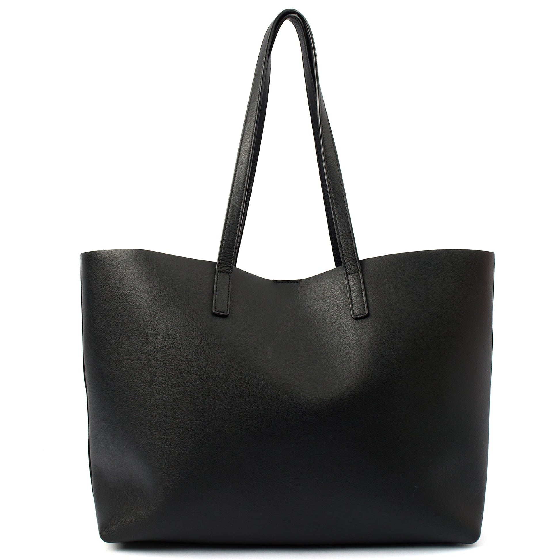 Saint Laurent Tote Shopping East West in Black, Leather — Top View