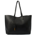 Saint Laurent Tote Shopping East West in Black, Leather — Front View