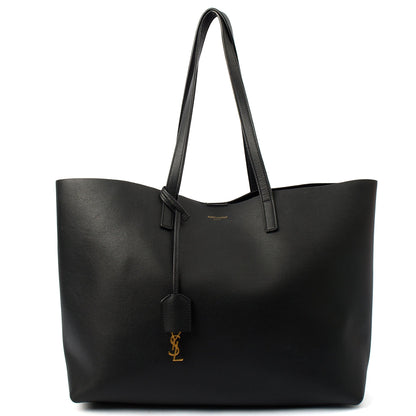Saint Laurent Tote Shopping East West in Black, Leather — Front View