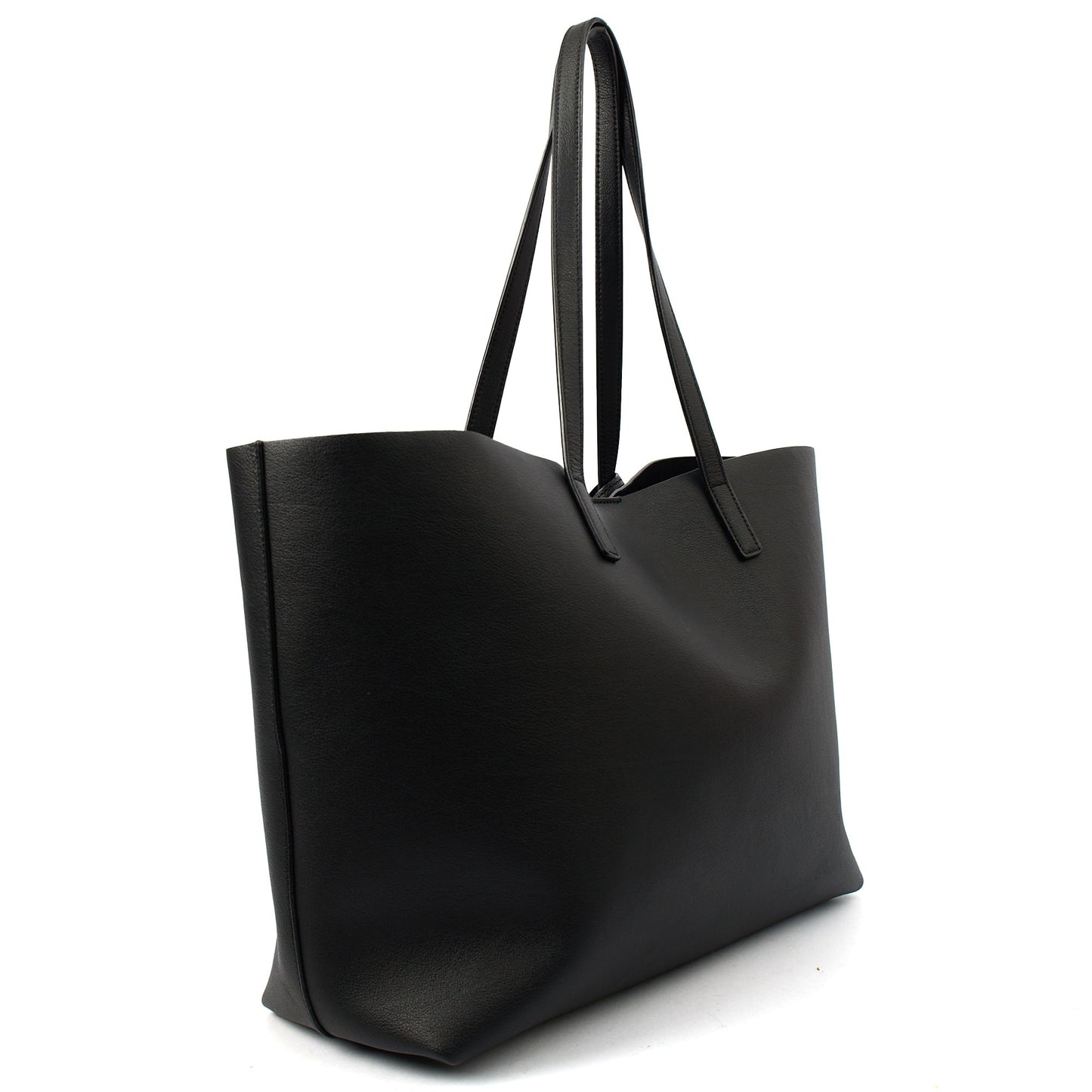 Saint Laurent Tote Shopping East West in Black, Leather — Back View