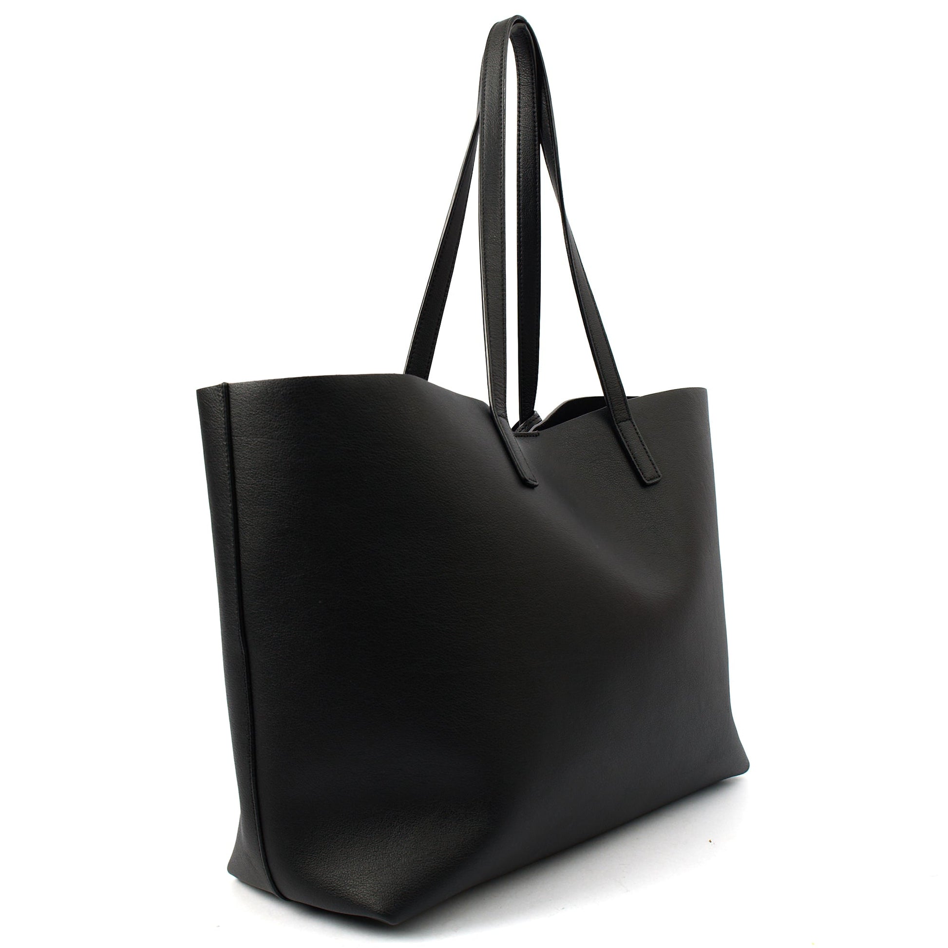 Saint Laurent Tote Shopping East West in Black, Leather — Back View