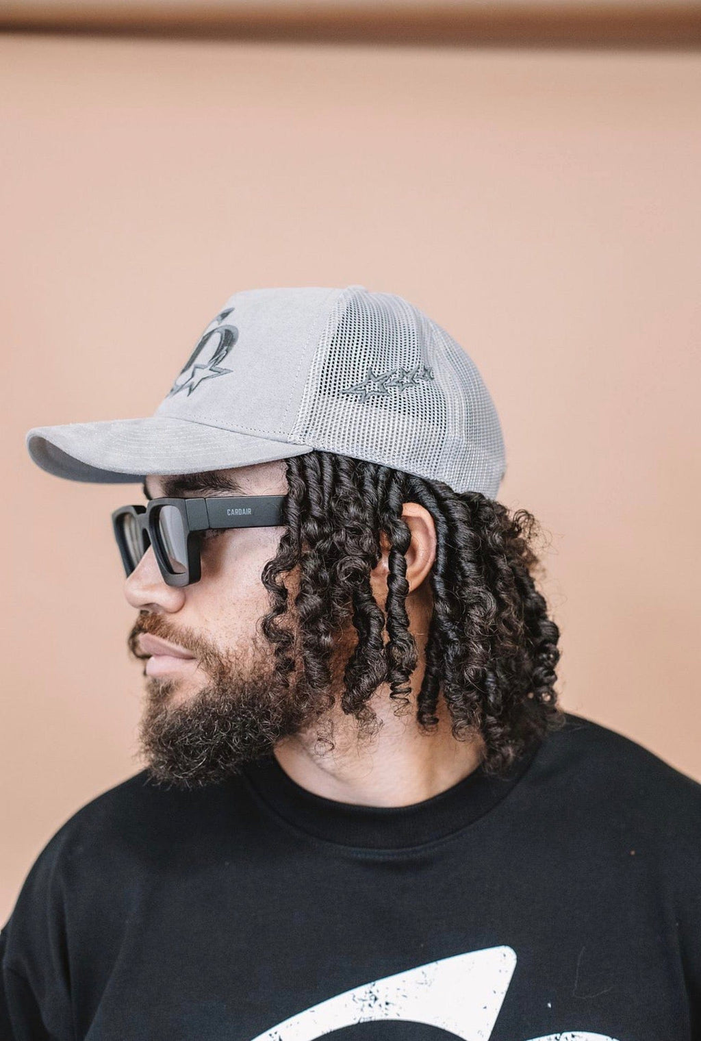 Cardair CD Star Suede Trucker - Grey/Charcoal — One Size — Side View