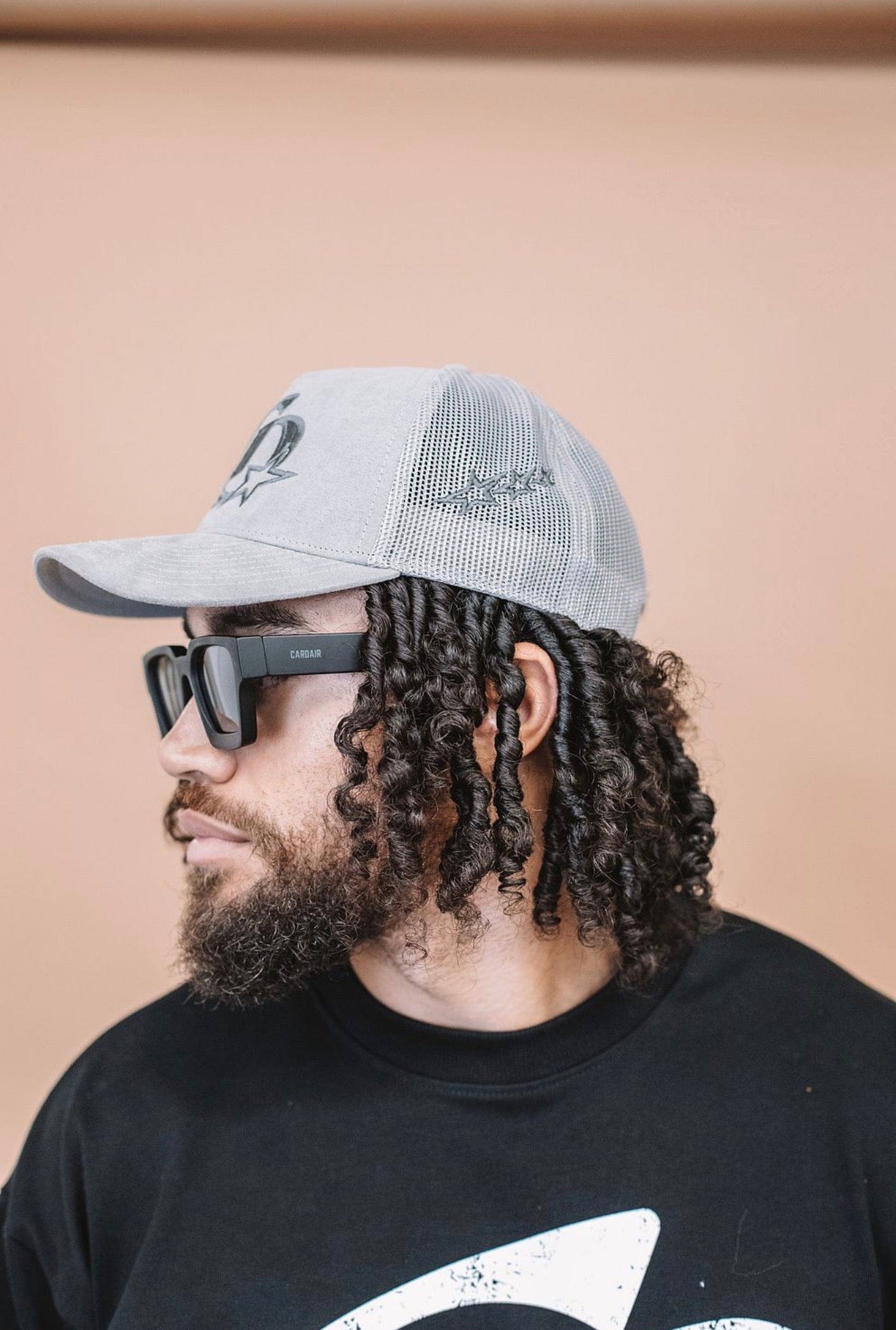 Cardair CD Star Suede Trucker - Grey/Charcoal — One Size — Side View