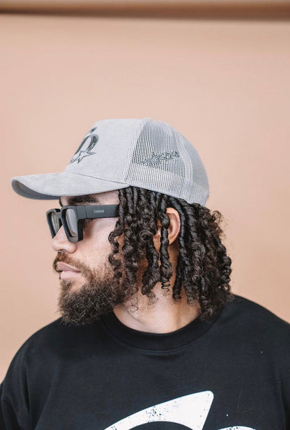 Cardair CD Star Suede Trucker - Grey/Charcoal — One Size — Side View
