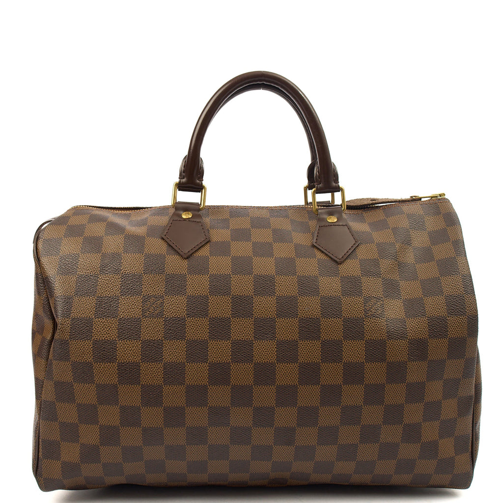 Louis Vuitton Tote Speedy 35 in Damier Ebene, Canvas — Front View