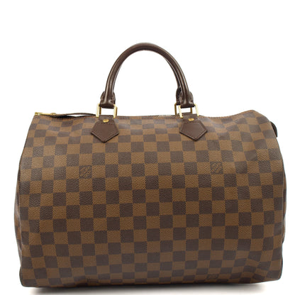 Louis Vuitton Tote Speedy 35 in Damier Ebene, Canvas — Top View