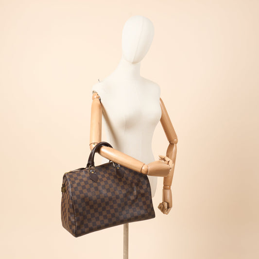 Louis Vuitton Tote Speedy 35 in Damier Ebene, Canvas — Side View