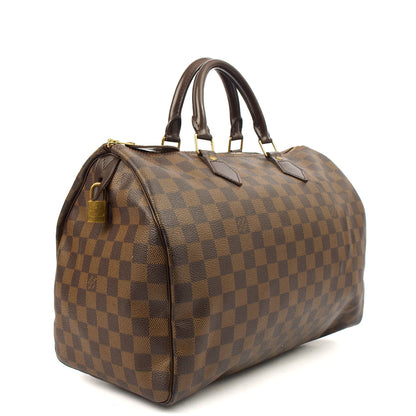 Louis Vuitton Tote Speedy 35 in Damier Ebene, Canvas — Back View