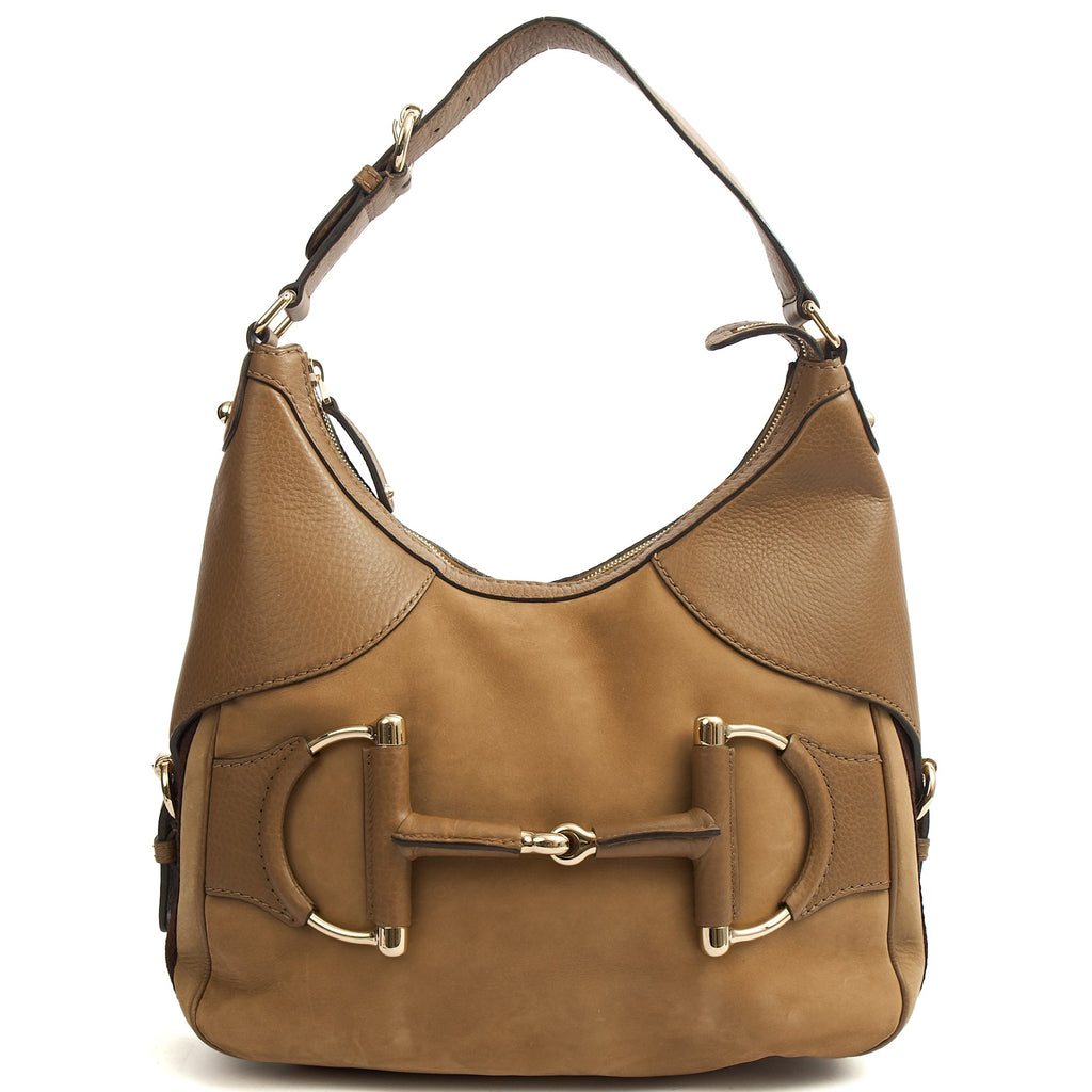 Gucci Tote Horsebit Hobo in Brown, invalid — Front View
