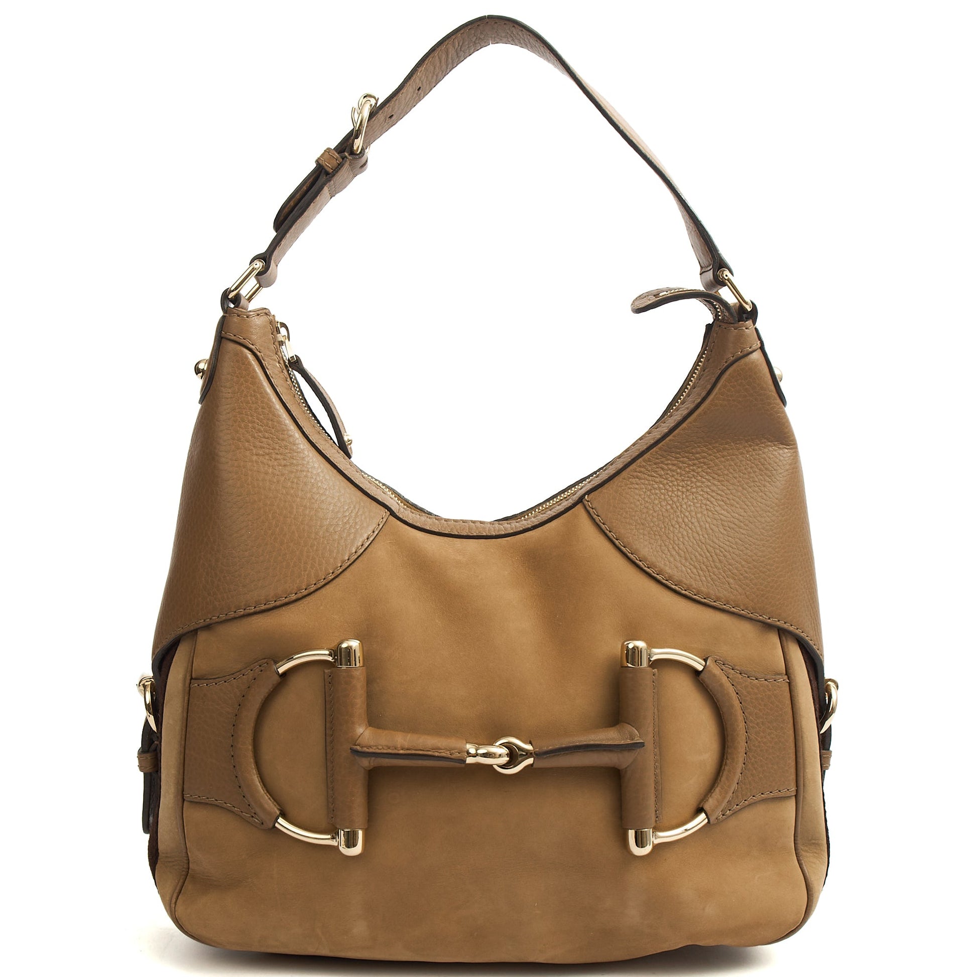 Gucci Tote Horsebit Hobo in Brown, invalid — Front View