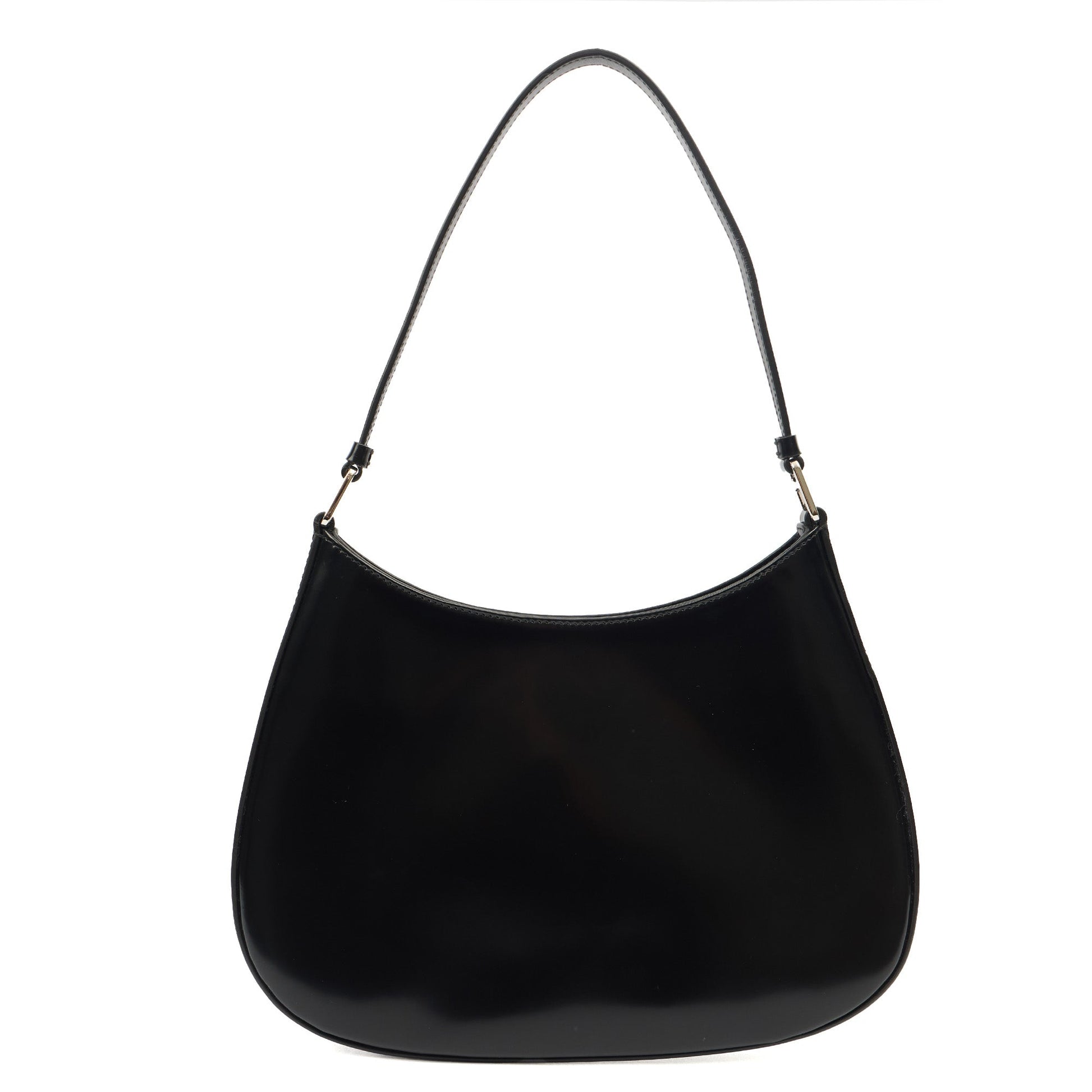 Prada Shoulder Bag Cleo Shoulder Bag in Black, Patent Leather — Top View