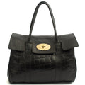 Mulberry Tote Bayswater Heritage in Black, Exotic Effect Leather — Front View