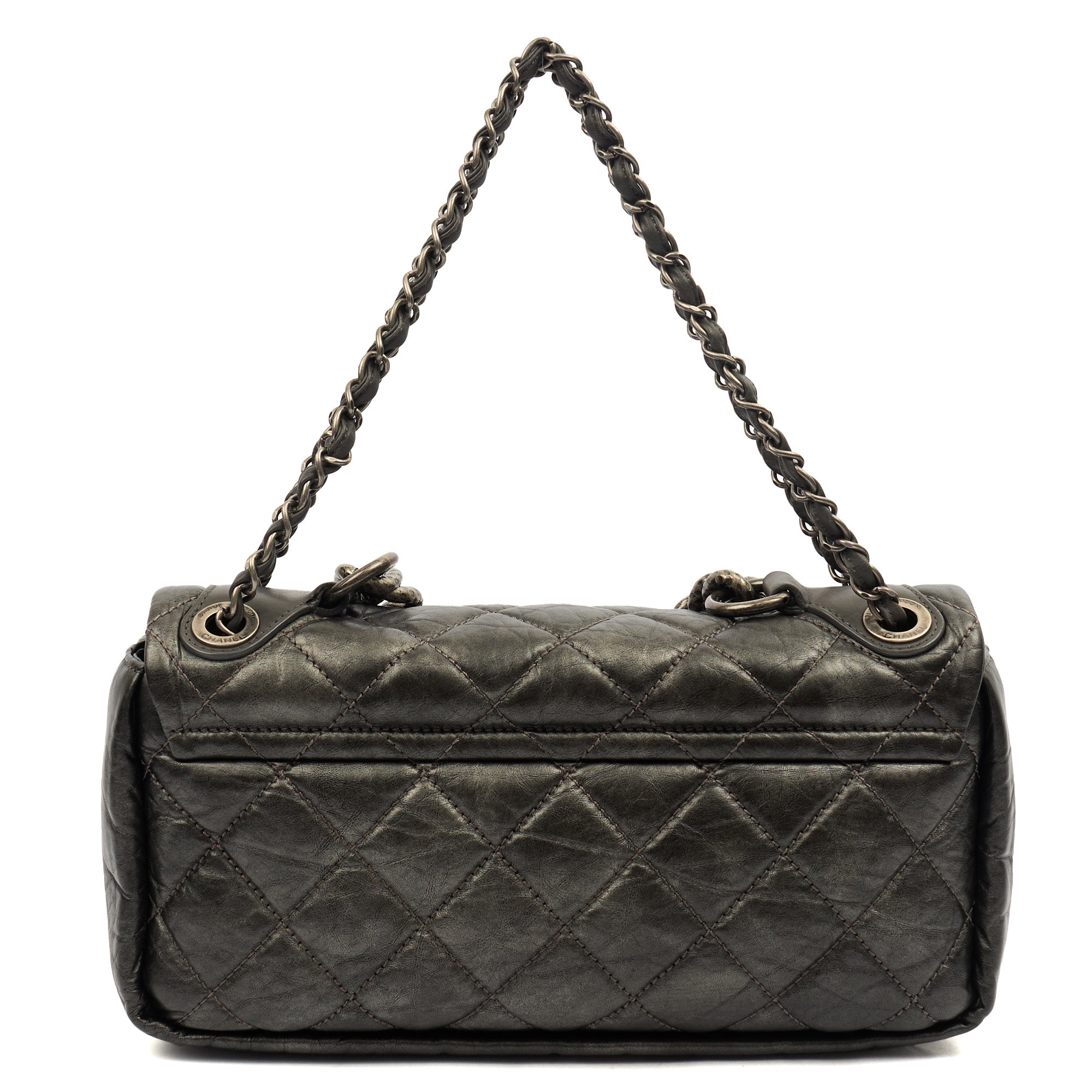 Chanel Shoulder Bag Chain Flap Bag in Metallic, Crinkled Calfskin Leather — Alternate View 23