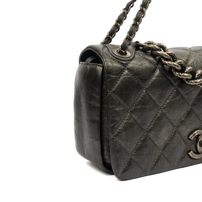 Chanel Shoulder Bag Chain Flap Bag in Metallic, Crinkled Calfskin Leather — Alternate View 27