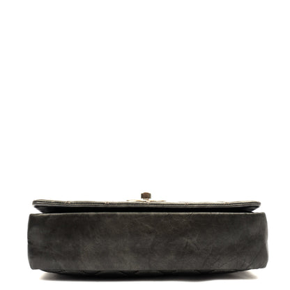 Chanel Shoulder Bag Chain Flap Bag in Metallic, Crinkled Calfskin Leather — Top View