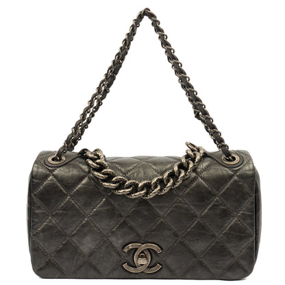Chanel Shoulder Bag Chain Flap Bag in Metallic, Crinkled Calfskin Leather — Alternate View 11