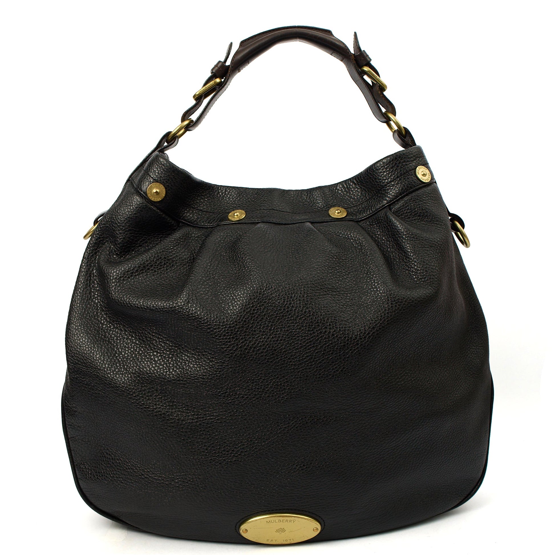 Mulberry Tote Mitzy Tote in Black, Calfskin Leather — Front View