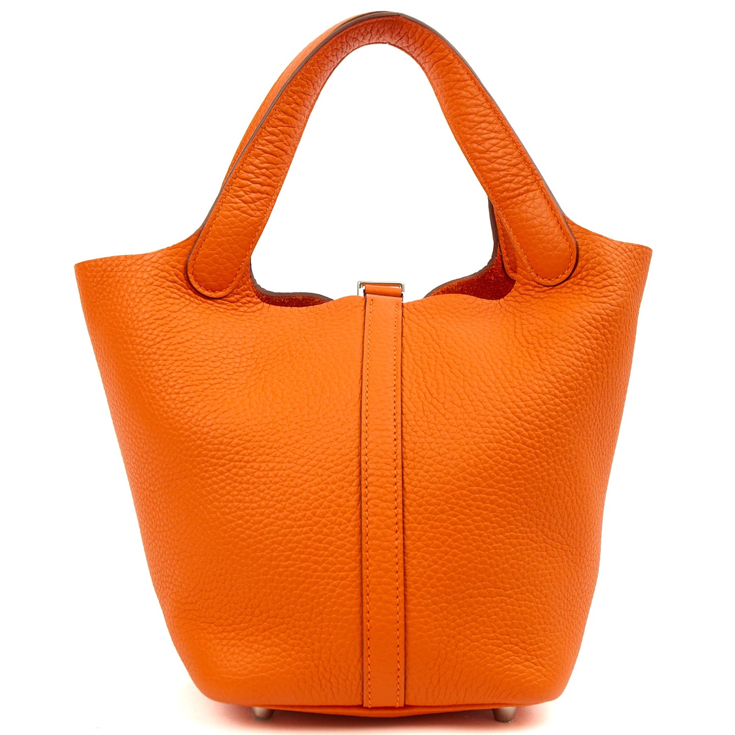 Hermes Top Handle Picotin Lock 18 in Orange, Leather — Alternate View 13