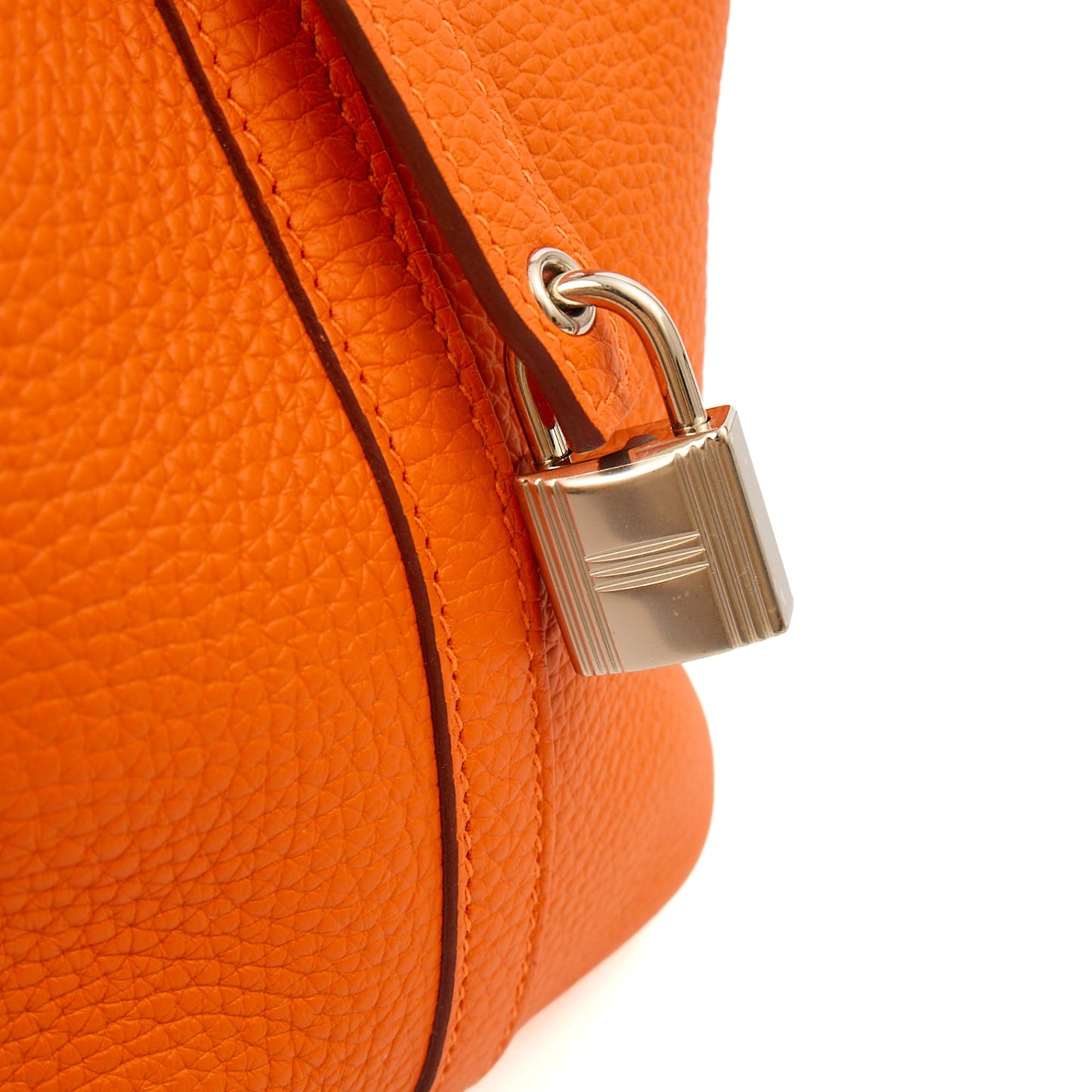Hermes Top Handle Picotin Lock 18 in Orange, Leather — Alternate View 7