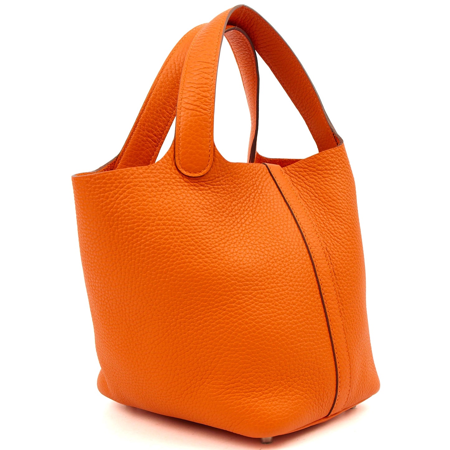 Hermes Top Handle Picotin Lock 18 in Orange, Leather — Alternate View 12