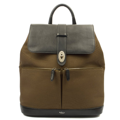 Mulberry Backpack Heritage Backpack in Green, Fabric — Front View