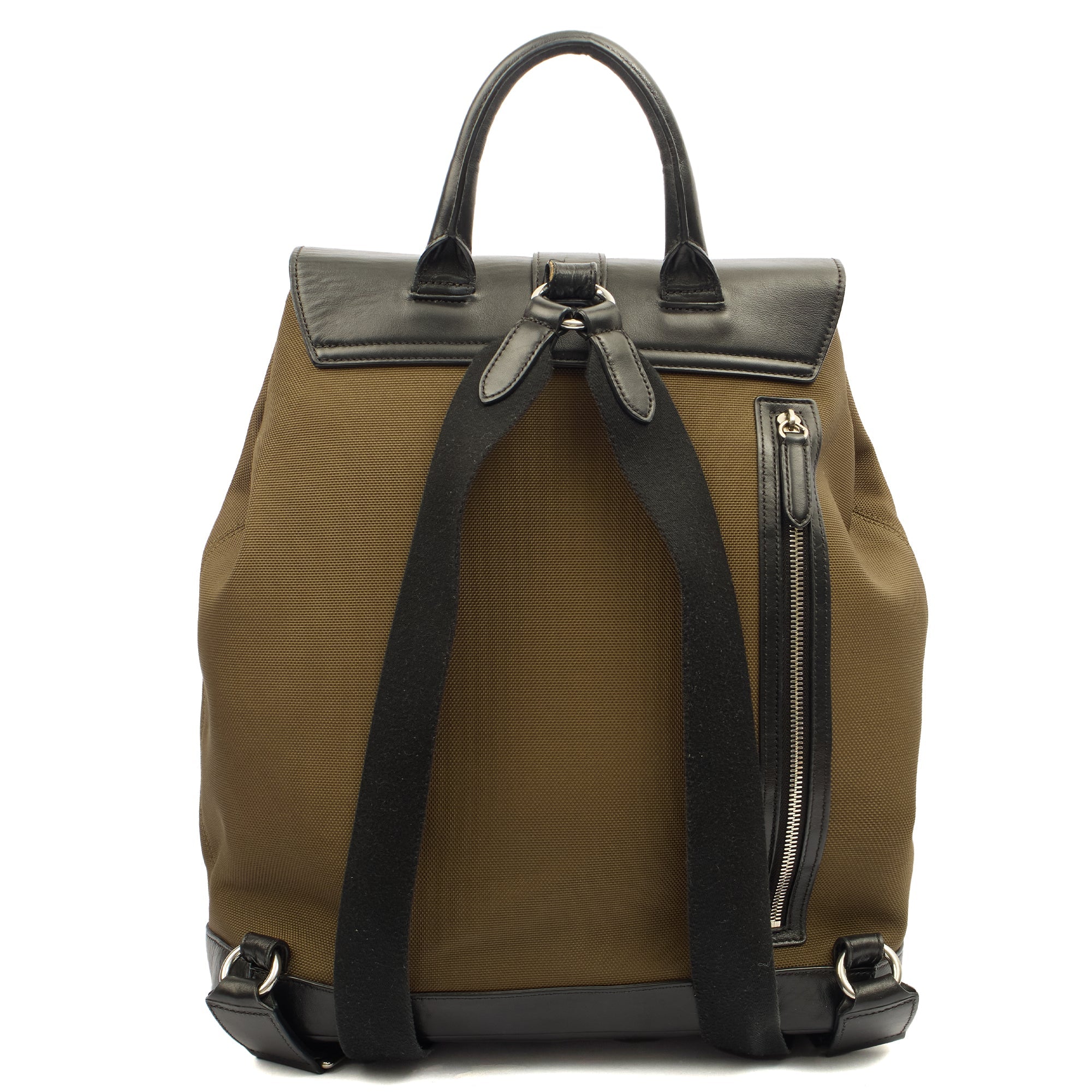 Mulberry Backpack Heritage Backpack in Green, Fabric — Back View