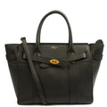Mulberry Tote Zipped Bayswater - Small in Black, Calfskin Leather — Front View