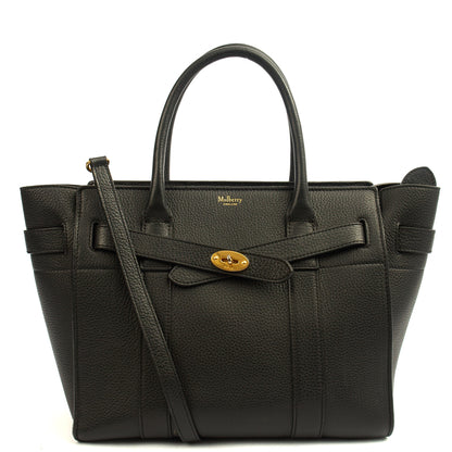 Mulberry Tote Zipped Bayswater - Small in Black, Calfskin Leather — Front View