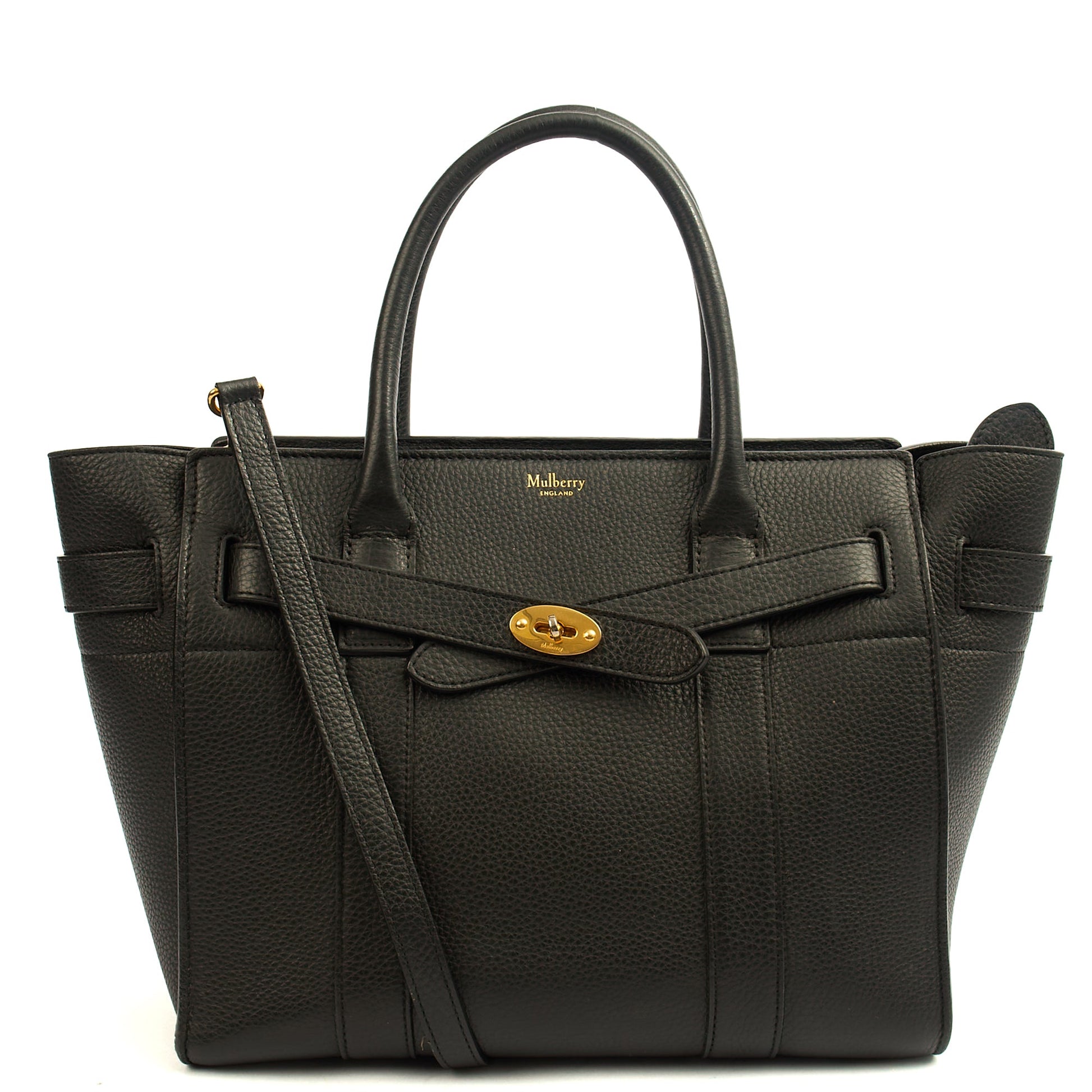 Mulberry Tote Zipped Bayswater - Small in Black, Calfskin Leather — Alternate View 8
