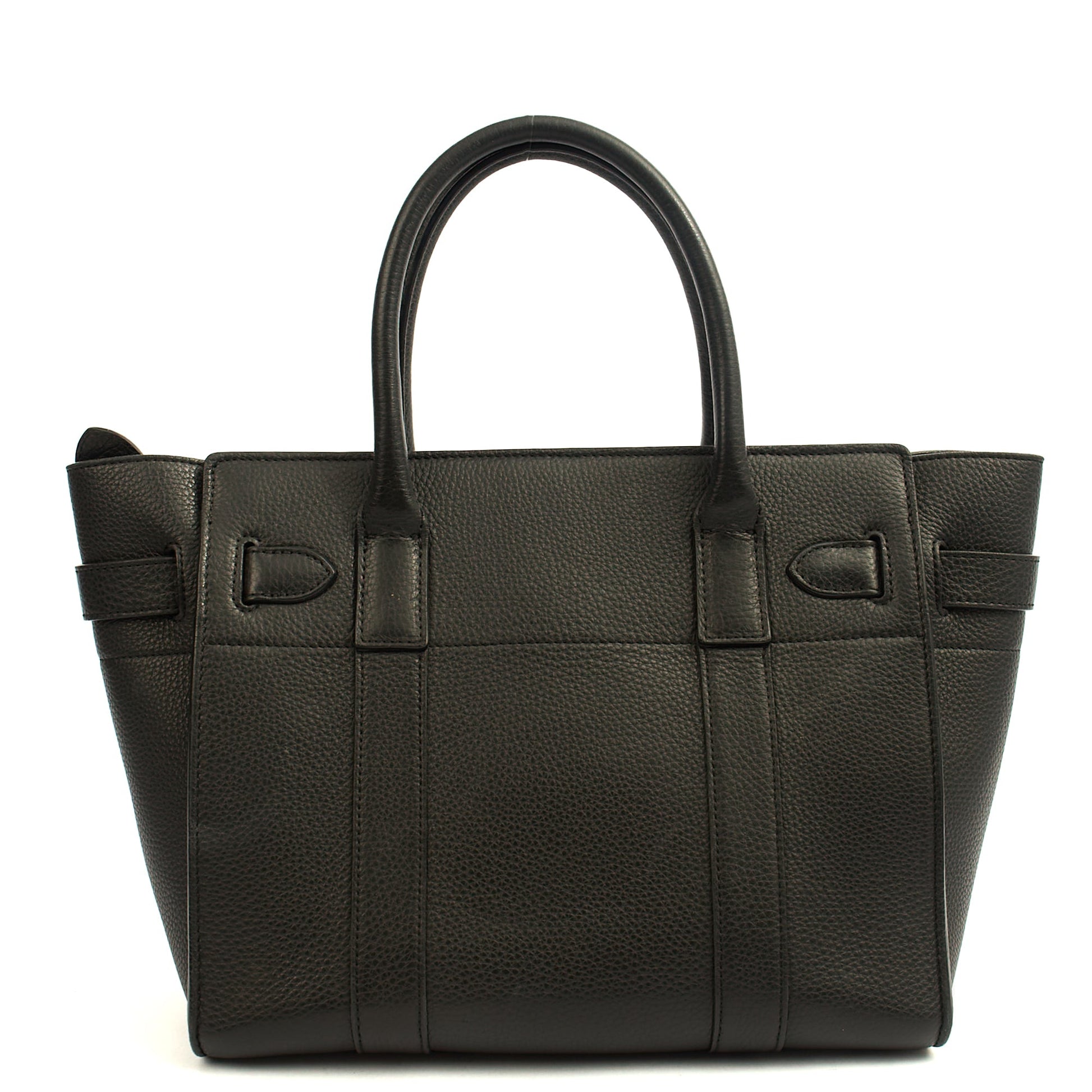 Mulberry Tote Zipped Bayswater - Small in Black, Calfskin Leather — Top View